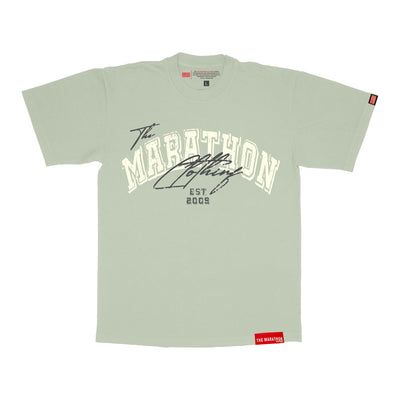 The Marathon Clothing Arch & Script T-Shirt - Sage