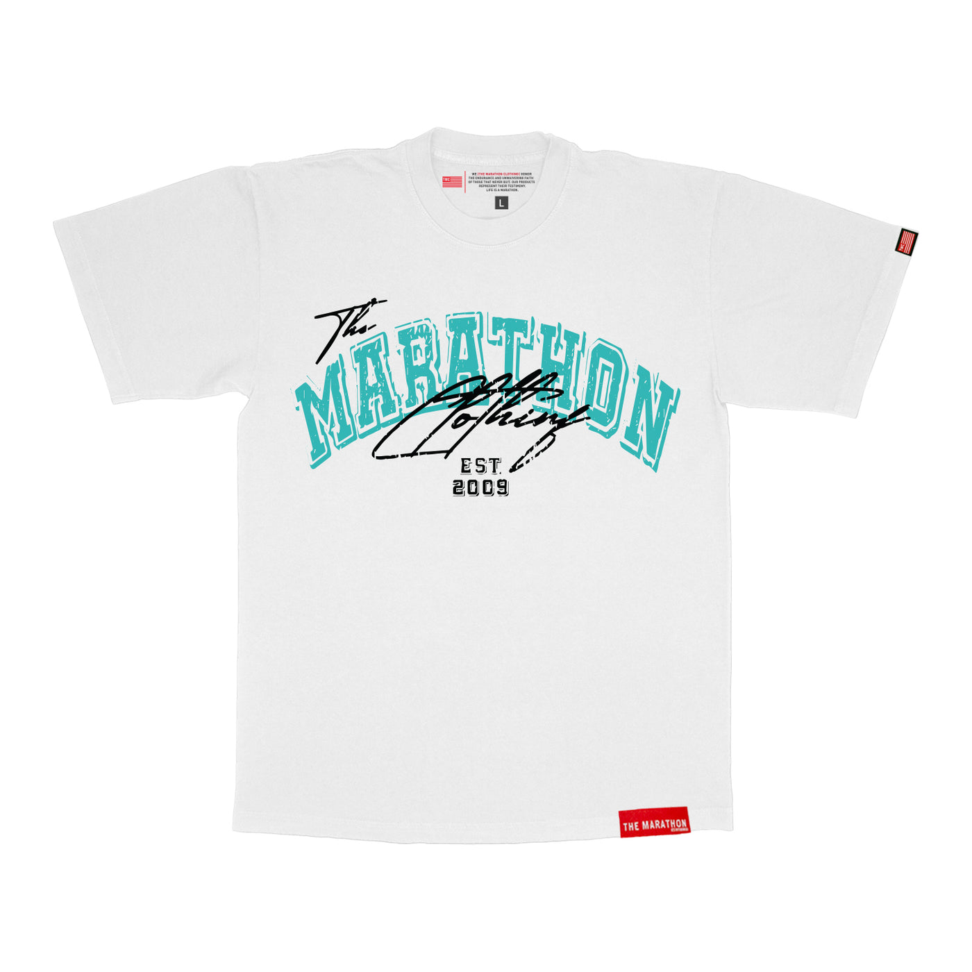 The Marathon Clothing Arch & Script T-Shirt - White