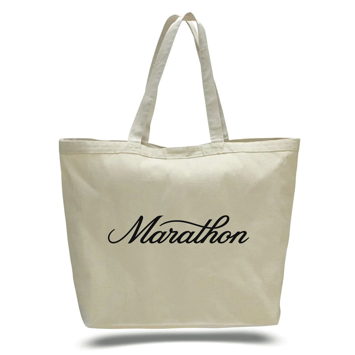 Marathon Classic Script Tote Bag - Bone/Black