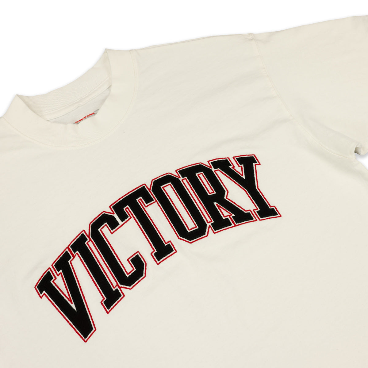 Vintage Embroidered Victory T-Shirt - Vintage White/Black