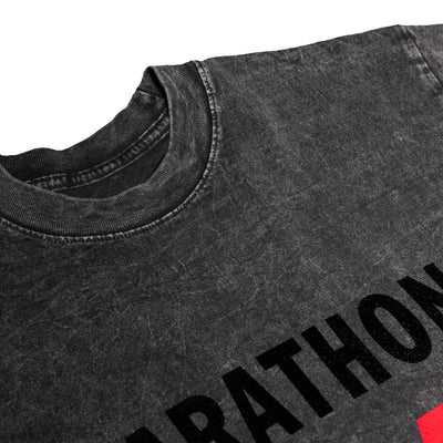 Marathon V For Victory T-Shirt - Washed Carbon Black - Front Detail 2