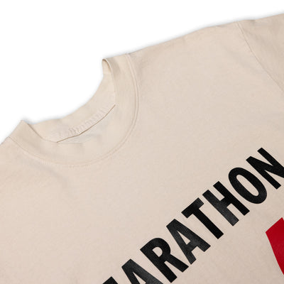 Marathon V For Victory T-Shirt - Creme - Front Detail 2