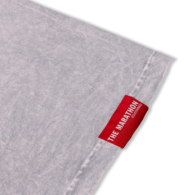 Marathon V For Victory T-Shirt - Washed Ice Grey - Woven Label 