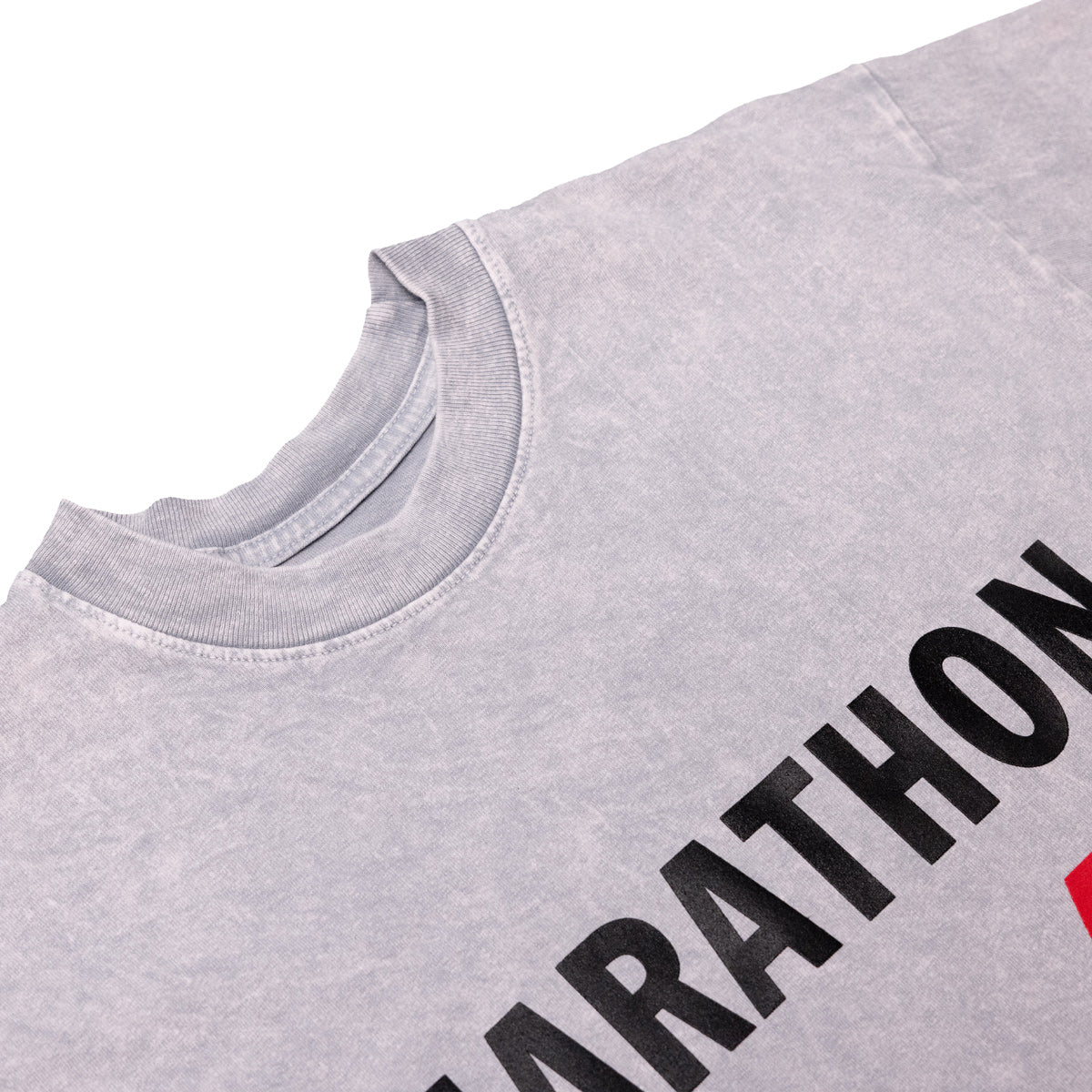 Marathon V For Victory T-Shirt - Washed Ice Grey - Front Detail 2
