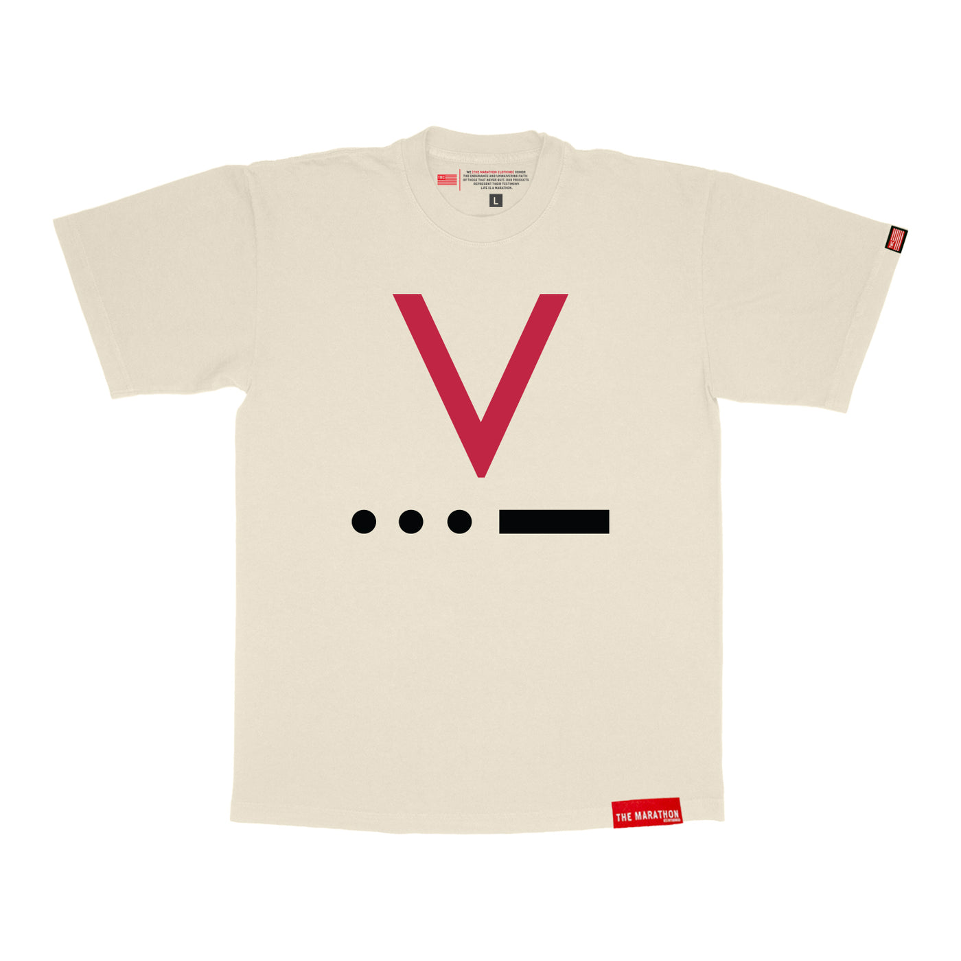 V for Victory Code T-Shirt - Bone