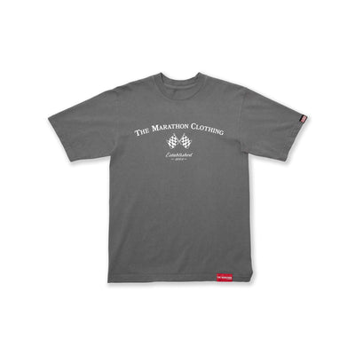 Marathon Victory Flags T-Shirt - Slate Grey/White - Front