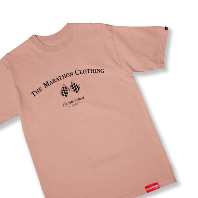 Marathon Victory Flags T-Shirt - Rose Granite/Black - Front Detail