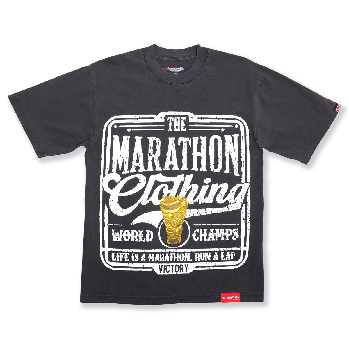 Vintage Marathon World Champs T-Shirt - Vintage Black - Front