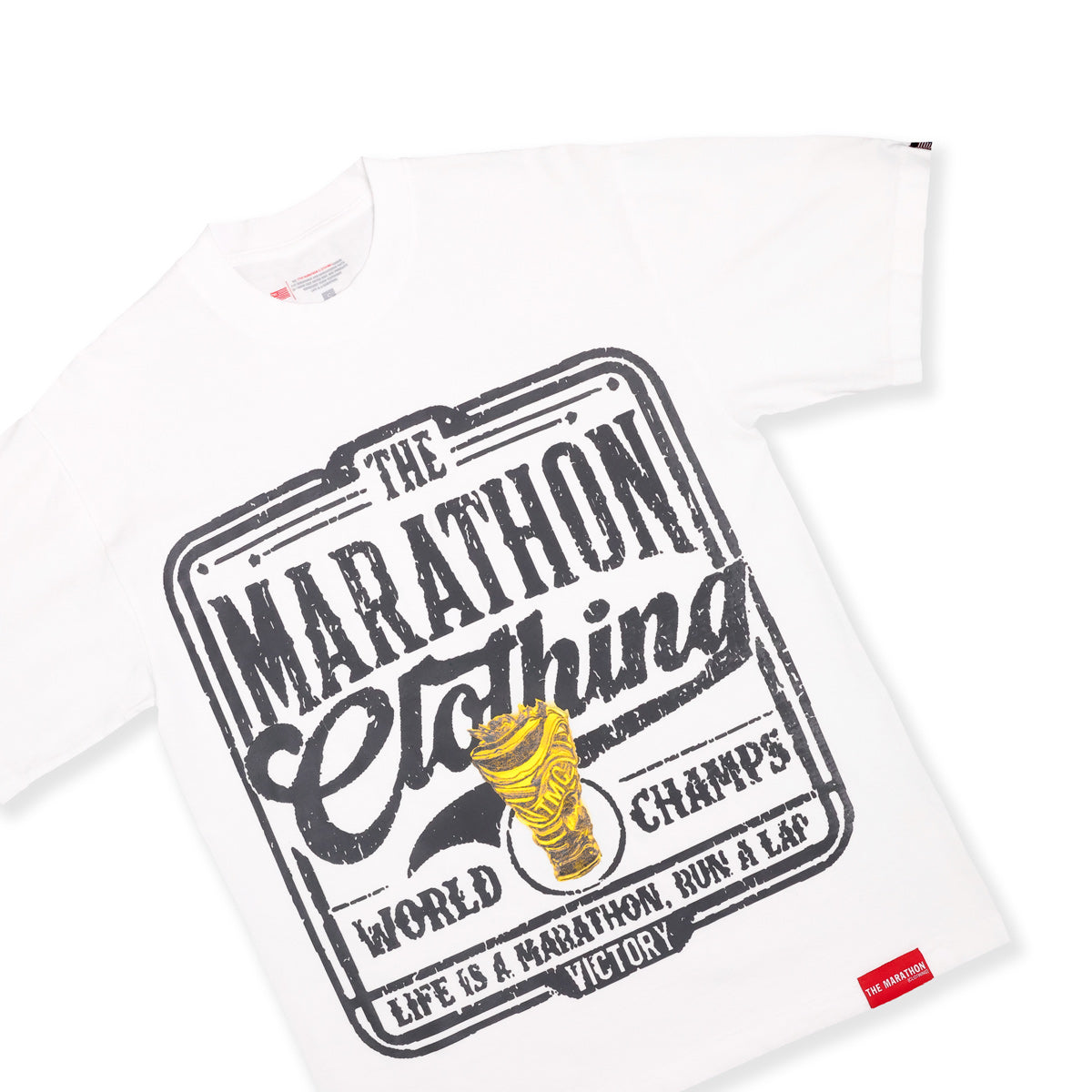 Vintage Marathon World Champs T-Shirt - White - Front Detail