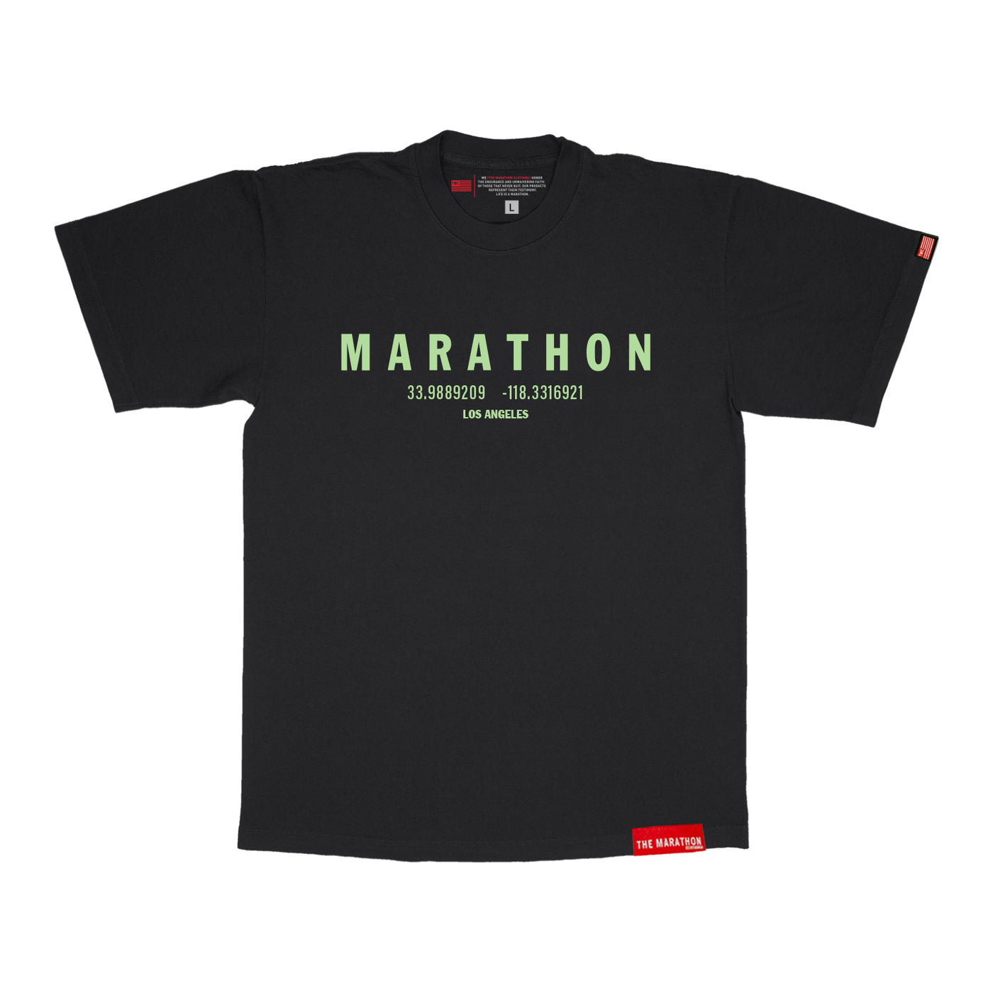 Marathon Foundation “Christmas Collection” T-Shirt - Black/Key Lime