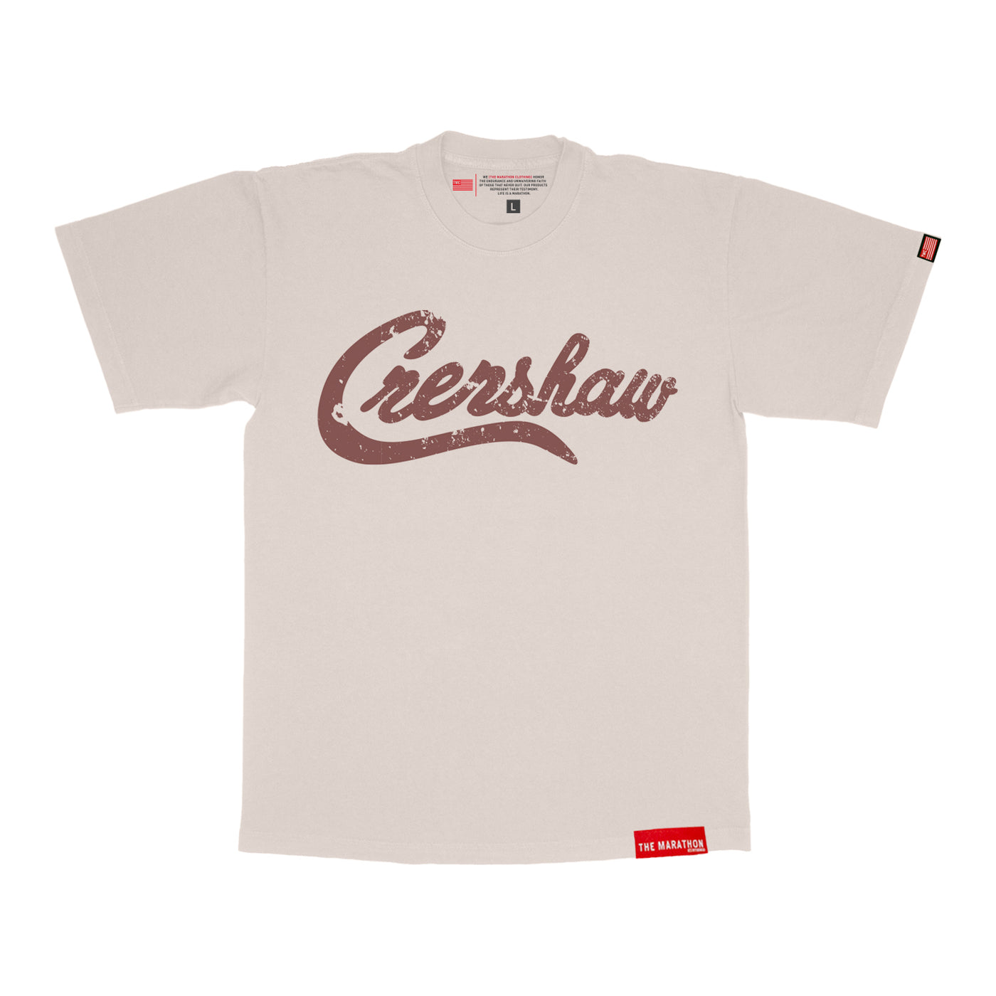 Vintage Crenshaw T-Shirt - Sea Salt/Burgundy