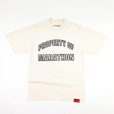 Marathon Script Signature Hoodie - Light Brown/Red – The Marathon Clothing