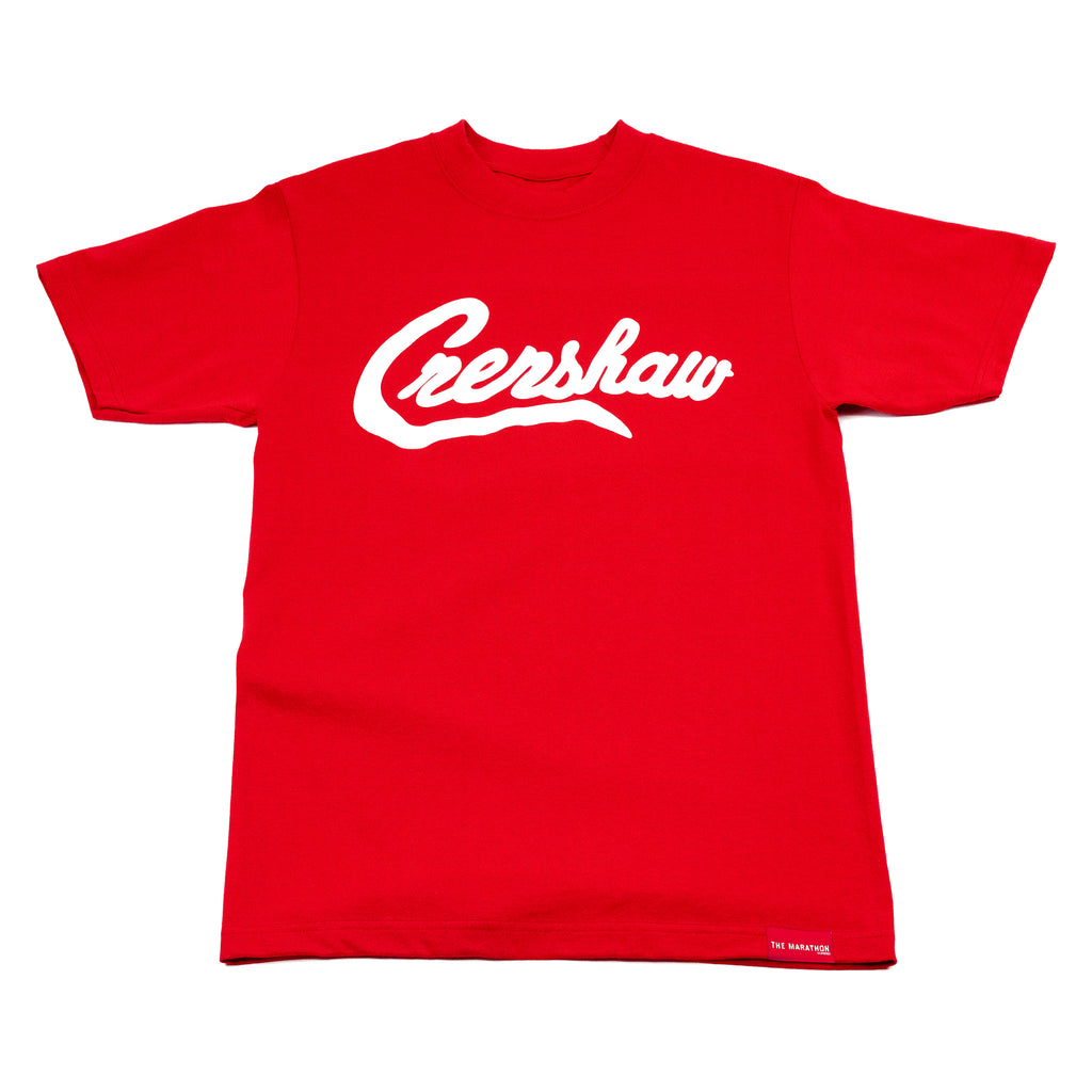 Limited Edition Crenshaw T-Shirt - Red/White - The Marathon Clothing