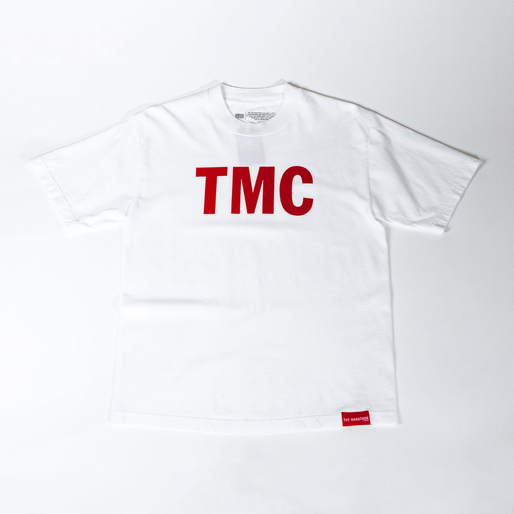 TMC T-shirt - White/Red – The Marathon Clothing